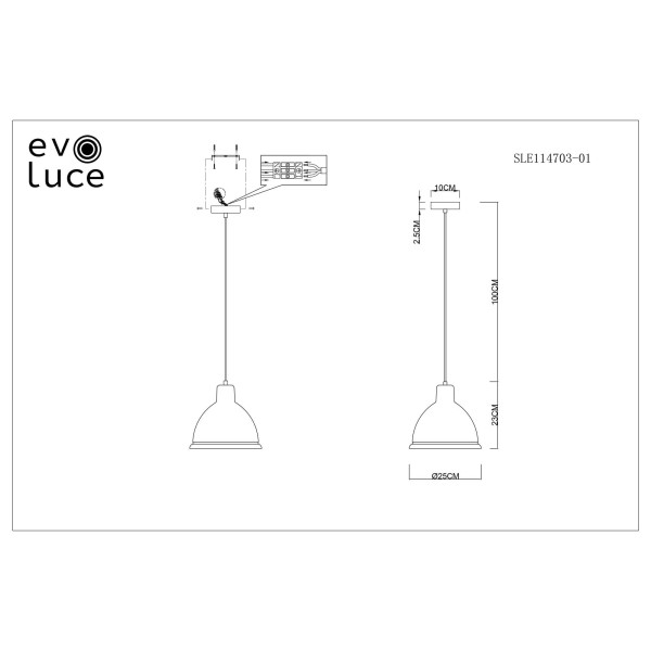 SLE114703-01 Подвес Белый/Белый E27 1*60W BACCHI
