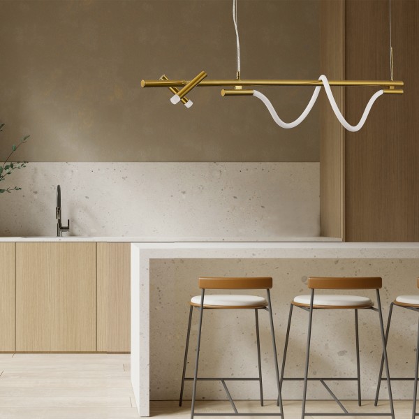 SL6118.303.03 Светильник подвесной ST-Luce Латунь/Латунь LED 2+1*3+11W 4000K MARLOW