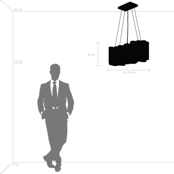 802137 Подвес NUBI 3х40W E27 ЧЕРНЫЙ МАТОВЫЙ/БЕЛЫЙ