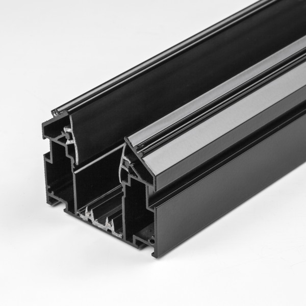 505437 Трек встраиваемый под гарпун 3м TETA PRO ЧЕРНЫЙ в натяжной ПВХ потолок (Резинки 2 шт в комплекте)