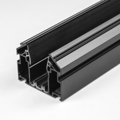 505437 Трек встраиваемый под гарпун 3м TETA PRO ЧЕРНЫЙ в натяжной ПВХ потолок (Резинки 2 шт в комплекте)