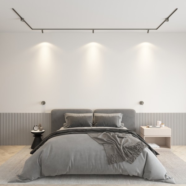 DK5743-DN Светильник для трека SHINE SPOT со светодиодом, D70*H60, 48V DC, 8W, RA?90, 3000K, IP20, темный никель, алюминий