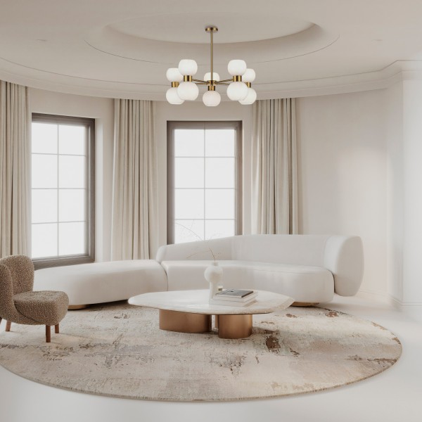 SLE1138-102-10 Светильник потолочный Хром/Белый, Дымчатый E27 10*60W THONET