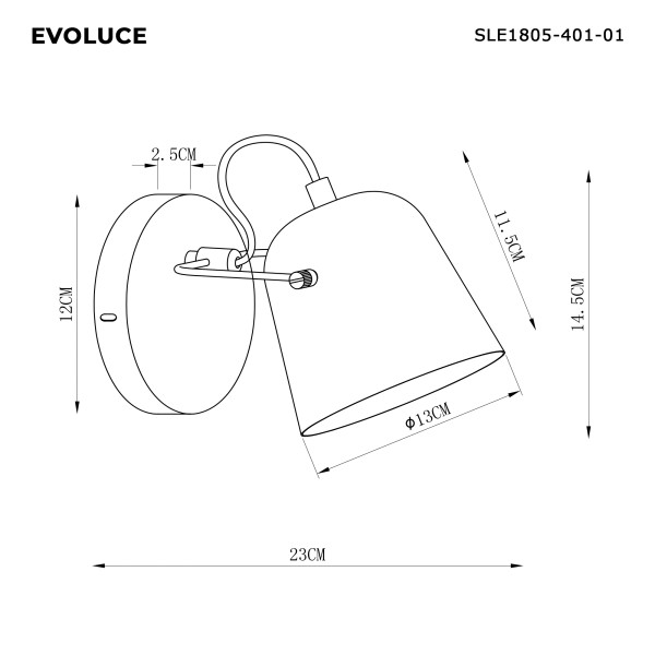 SLE1805-401-01 Светильник настенный Черный/Черный E27 1*40W BLANK