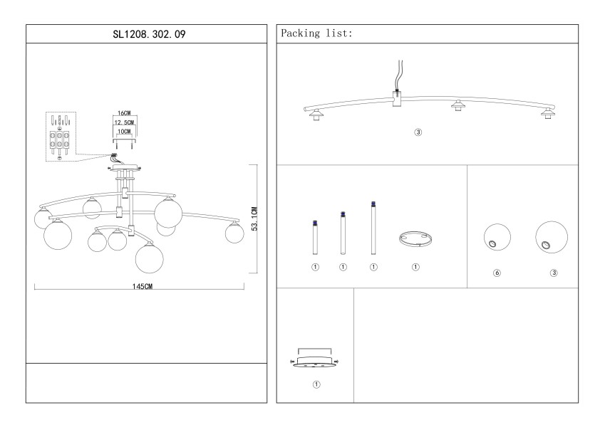 SL1208.302.09 Светильник потолочный ST-Luce Золотистый/Белый G9 9*5W SEMBRARE