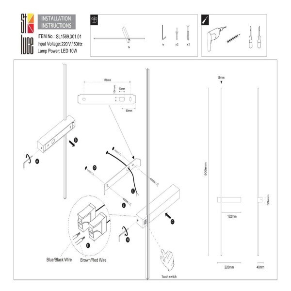 SL1589.301.01 Светильник настенный ST-Luce Латунь/Латунь LED 1*10W 4000K Настенные светильники