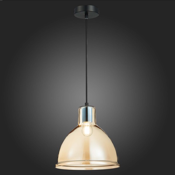 SLE114723-01 Подвес Черный/Янтарный E27 1*60W BACCHI