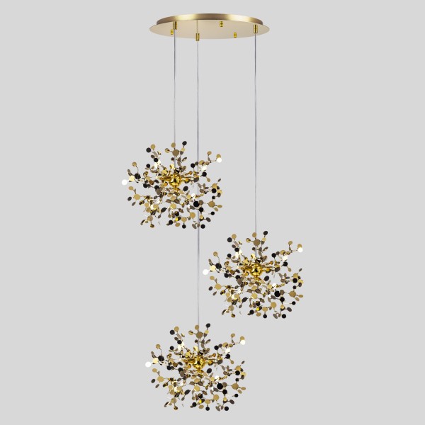 L3PR721132 Подвес тройной круглый EXTRA 3x3x5W(led) G9  (721132 - 3 + 572132 -1) ЗОЛОТО