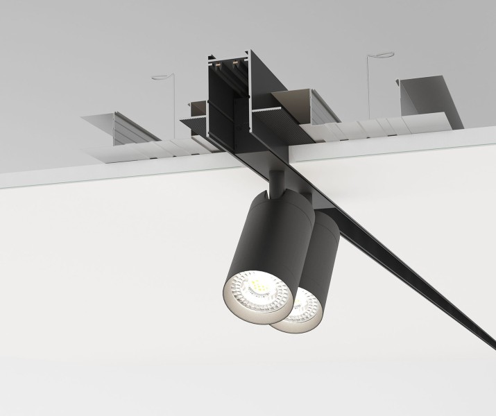 TR2013-BK Встраиваемый шинопровод SMART 3м под ГКЛ, черный