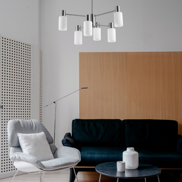 SLE1139-102-06 Светильник потолочный Хром/Белый E14 6*60W GESSI