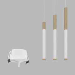 Подвесной (встраиваемый) светодиодный светильник Ledron SAGITONY R BASIC T40 Wooden 200 Black