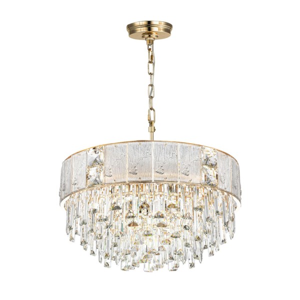 5070/11 HALL (В 2-Х КОРОБКАХ) ODL24 619 золото/прозрачный/матовый/металл/хрусталь/стекло Люстра E14 11*40W FIESTA