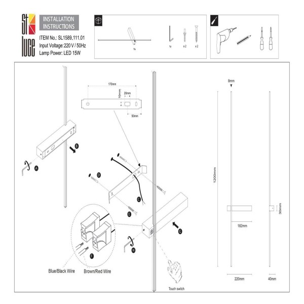 SL1589.111.01 Светильник настенный ST-Luce Никель/Никель LED 1*15W 4000K Настенные светильники