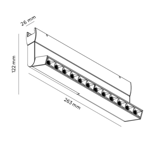 Светильник трековый линейный поворотный LENS 8W CRD-S-0018-W Cordini