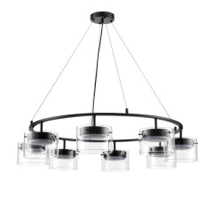 8232/8 COMFI LN25 193 черный/прозрачный, металл/стекло Светильник подвесной LED GX70 8*10W 220V NATALINA