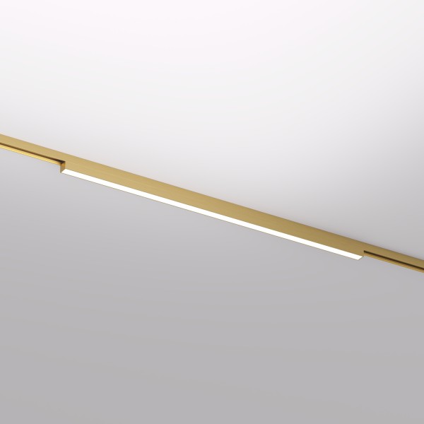 DK5752-SB Светильник для трека SHINE LINEAR со светодиодом, L601*W19*H27, 48V DC, 24W, RA?90, 3000K, IP20, сатинированная латунь, алюминий