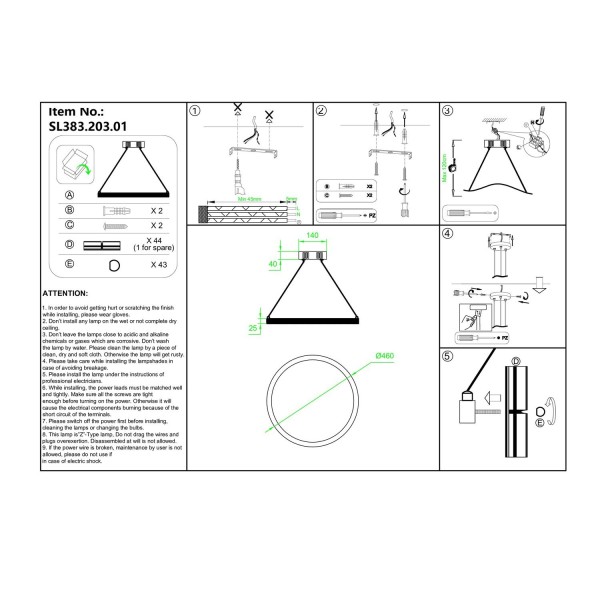 SL383.203.01 Светильник подвесной ST-Luce Золотистый/Золотистый, Прозрачный LED 1*34W 3000K CHERIO
