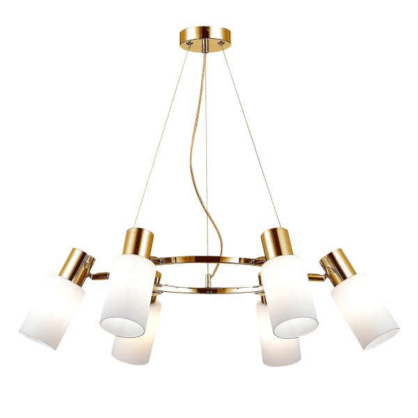 SLE1139-303-06 Светильник подвесной Латунь/Белый E14 6*60W GESSI