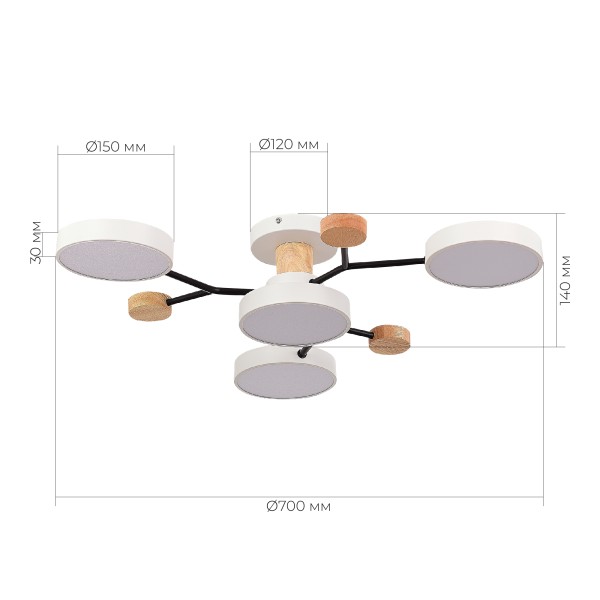 SLE6006-502-04 Светильник потолочный Белый/Белый LED 4*12W 3000K/4500K/6000K FAEMA