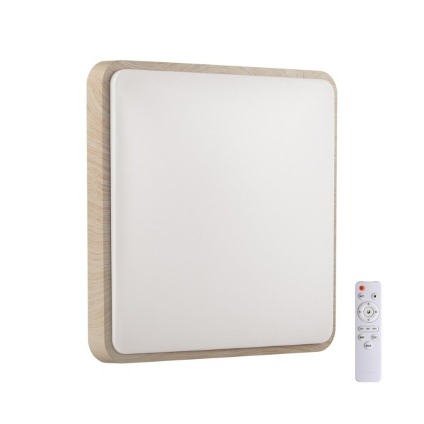 7608/DL PALE SN 172 Светильник пластик/беж. под дер. LED 48Вт 3000-6300K 390x390 IP43 пульт ДУ MERTO