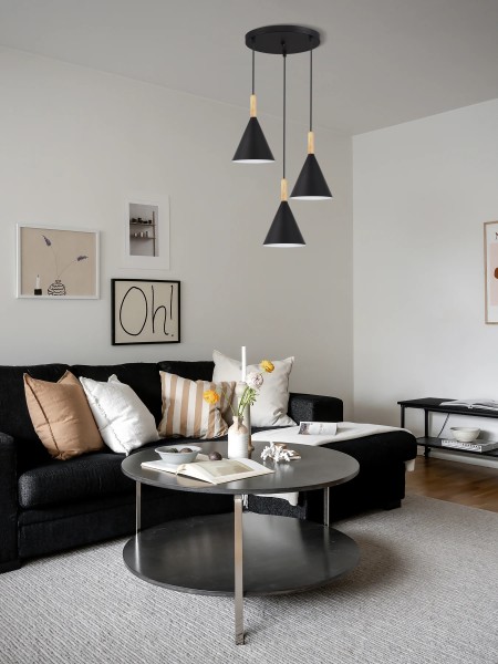 SLE1255-423-03 Светильник подвесной Черный/Черный E27 3*40W ARKET