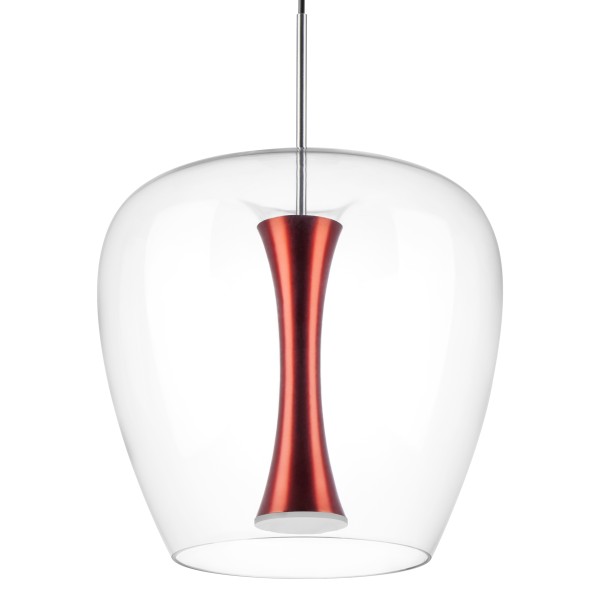 804202 Люстра CUPOLA LED 10W 500LM АЛЮМИНИЙ/КРАСНЫЙ 3000K