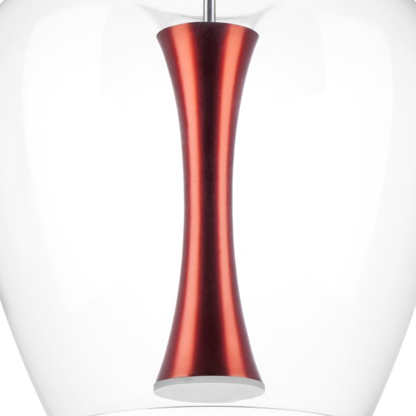 804202 Люстра CUPOLA LED 10W 500LM АЛЮМИНИЙ/КРАСНЫЙ 3000K