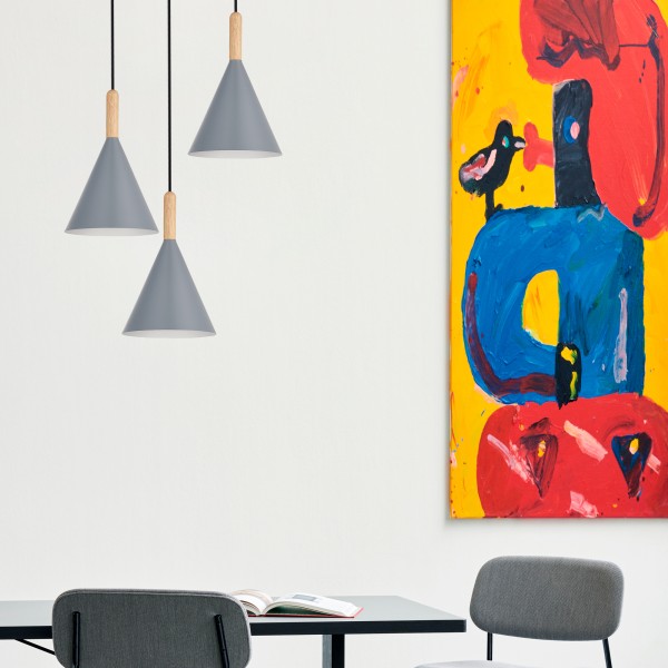 SLE1255-433-03 Светильник подвесной Черный/Серый E27 3*40W ARKET