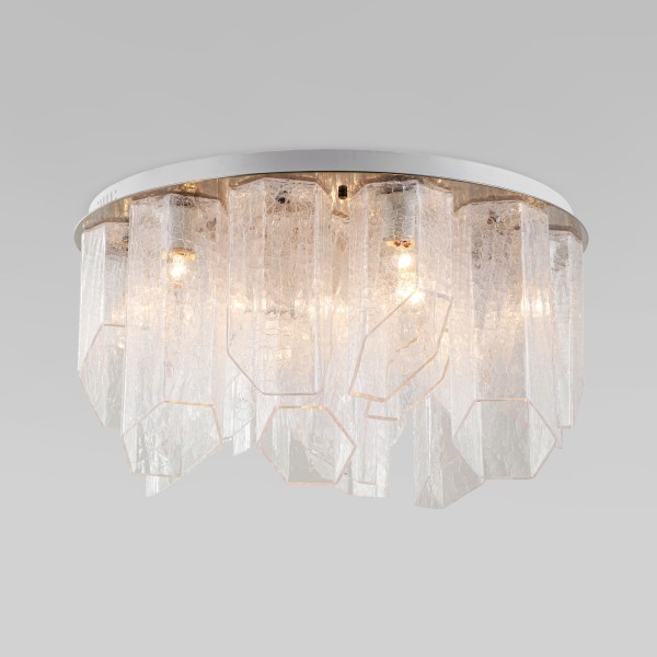 Умный потолочный светильник с плафонами из фактурного стекла 381/10