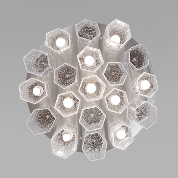 Умный потолочный светильник с плафонами из фактурного стекла 381/10