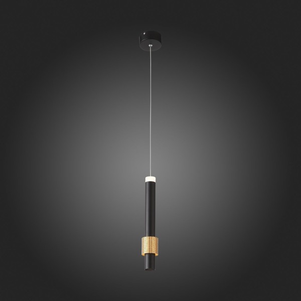 SL1591.403.01 Светильник подвесной ST-Luce Черный, Анодированный золотой/Черный LED 1*6W 3000K Подвесные светильники