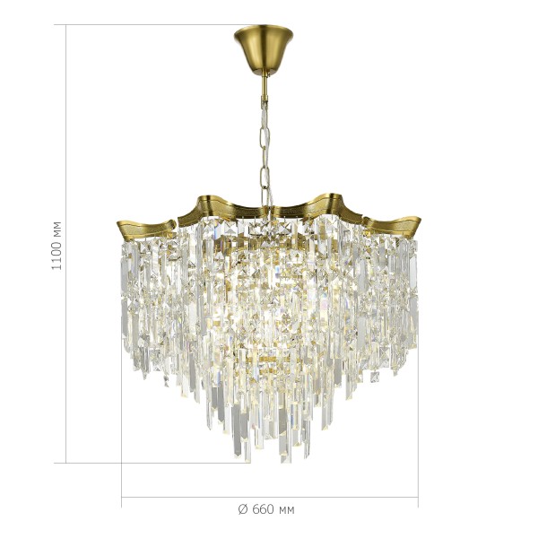 SL1659.303.10 Светильник подвесной ST-Luce Латунь/Прозрачный E14 10*60W OFELIA