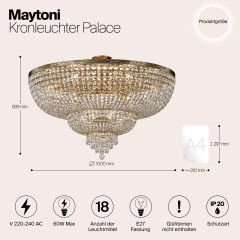 Люстра Maytoni DIA890-CL-18-G