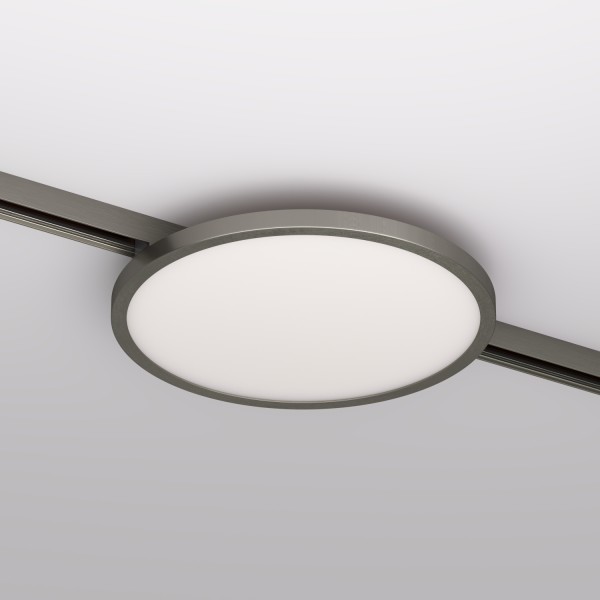 DK5763-DN Светильник для трека SHINE FLOW со светодиодом, D198*H27, 48V DC, 15W, RA?90, 3000K, IP20, темный никель, алюминий