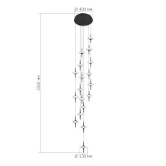 SL6231.403.18 Светильник подвесной ST-Luce Черный/Прозрачный LED 18*5W 4000K ZENITH