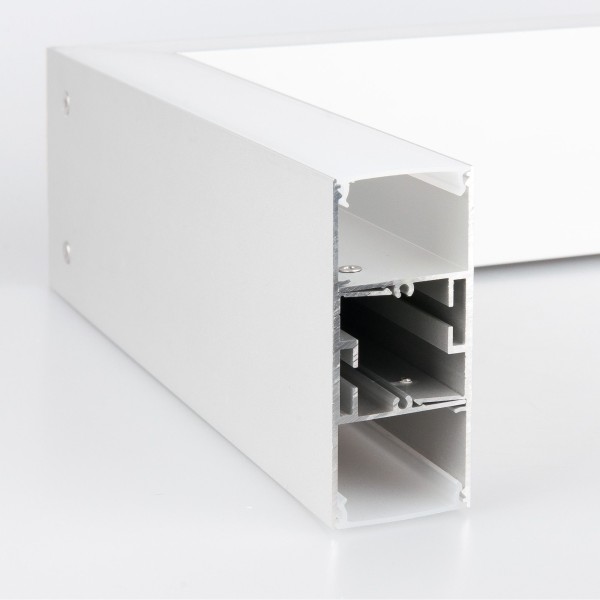 Линейный светодиодный накладной двусторонний светильник 78см 30Вт 3000К серебряный 101-100-40-78