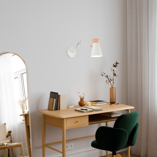 SLE1252-504-01 Прикроватная лампа Белый, Золотистый/Белый, Дерево E27 1*60W ALFEO