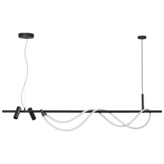 4391/40L HIGHTECH ODL24 263 черный/металл/канат Подвесной св-к с раздельн. вкл IP20 LED 40W 1580Лм 4000K CORDA