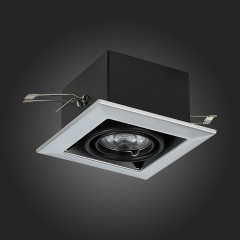 ST250.148.01 Св-к встр. Черный GU10 1*50W  L126xW126xH70 220V Без ламп Встраиваемые светильники