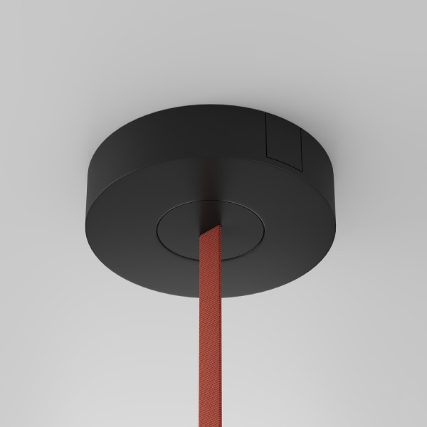 TR5510-BK Накладное основание с возможностью размещения блока питания и подачи питания треку-ремню Belty, серия Base, D205*H50мм, IP20, черный, алюминий