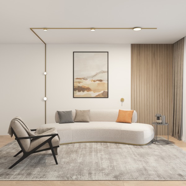 DK5072-SB Бра SHINE WALL со светодиодом, D104*H68, IP20, 3000К, 3W, RA?90, сатинированная латунь, алюминий