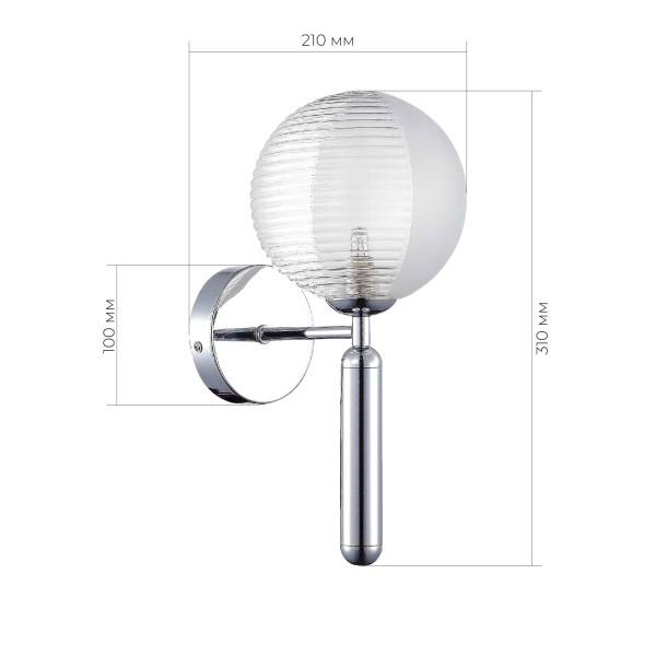 SLE1096-101-01 Светильник настенный Хром/Прозрачный G9 1*5W AVEIRO