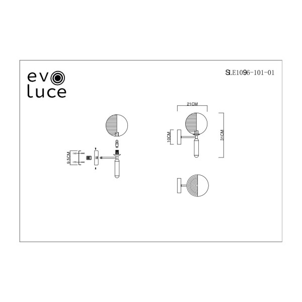 SLE1096-101-01 Светильник настенный Хром/Прозрачный G9 1*5W AVEIRO