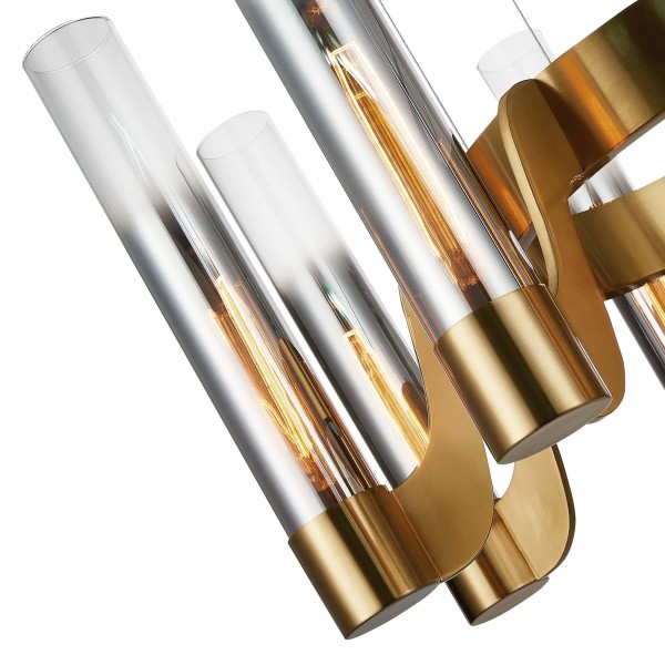 SL1235.303.08 Люстра подвесная ST-Luce Латунь/Хром, Прозрачный E27 8*40W ETTORE