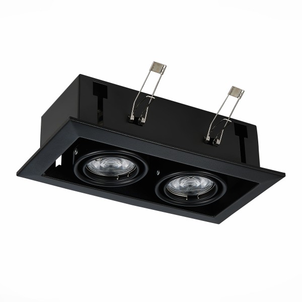 ST250.448.02 Св-к встр. Черный GU10 2*50W L245xW126xH70 220V Без ламп Встраиваемые светильники
