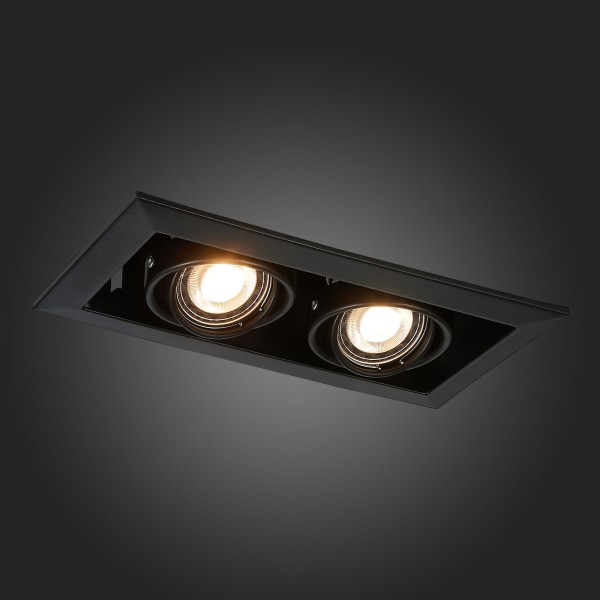 ST250.448.02 Св-к встр. Черный GU10 2*50W L245xW126xH70 220V Без ламп Встраиваемые светильники