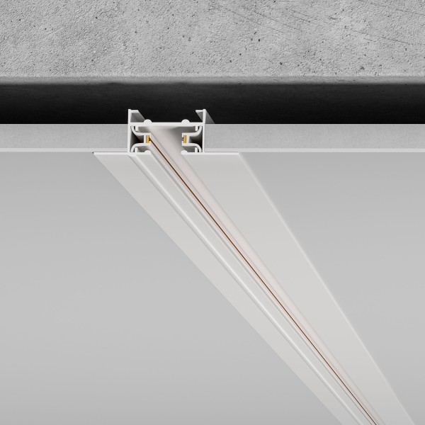 Встраиваемый однофазный шинопровод 1 метр белый (с вводом питания и заглушкой) 85082/00