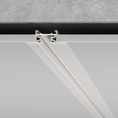 Встраиваемый однофазный шинопровод 1 метр белый (с вводом питания и заглушкой) 85082/00