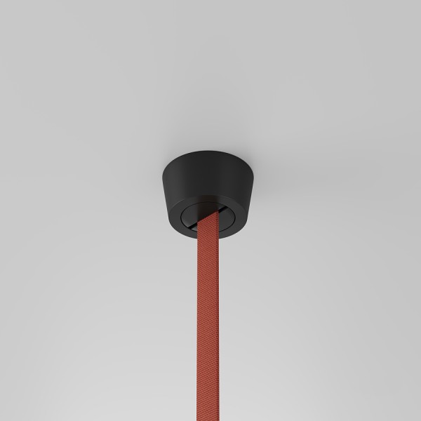 TR5512-BK Накладное основание с возможностью подачи питания треку-ремню Belty, серия Base. Не вмещает блок питания, D75*H43мм, IP20, черный, алюминий