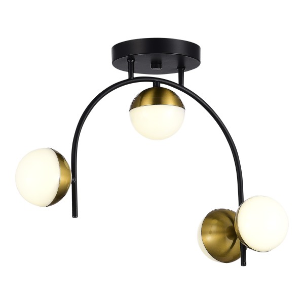 SLE6500-402-04 Светильник потолочный Черный,Золотистый/Белый LED 4*8W 4000K AARNIO